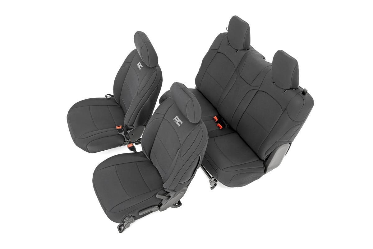 Jeep Wrangler Seat Covers - Front and Rear - Rough Country - Neoprene - '18-'25